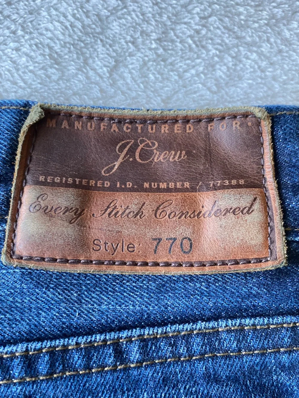J.Crew Men’s Style 770 Jeans Kaihara Japanese Denim W32 L32 Dark Wash